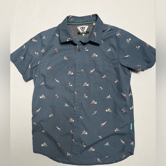 VISSLA Youth Medium Radical ECO Short Sleeve Button Up Shirt - Picture 2 of 6